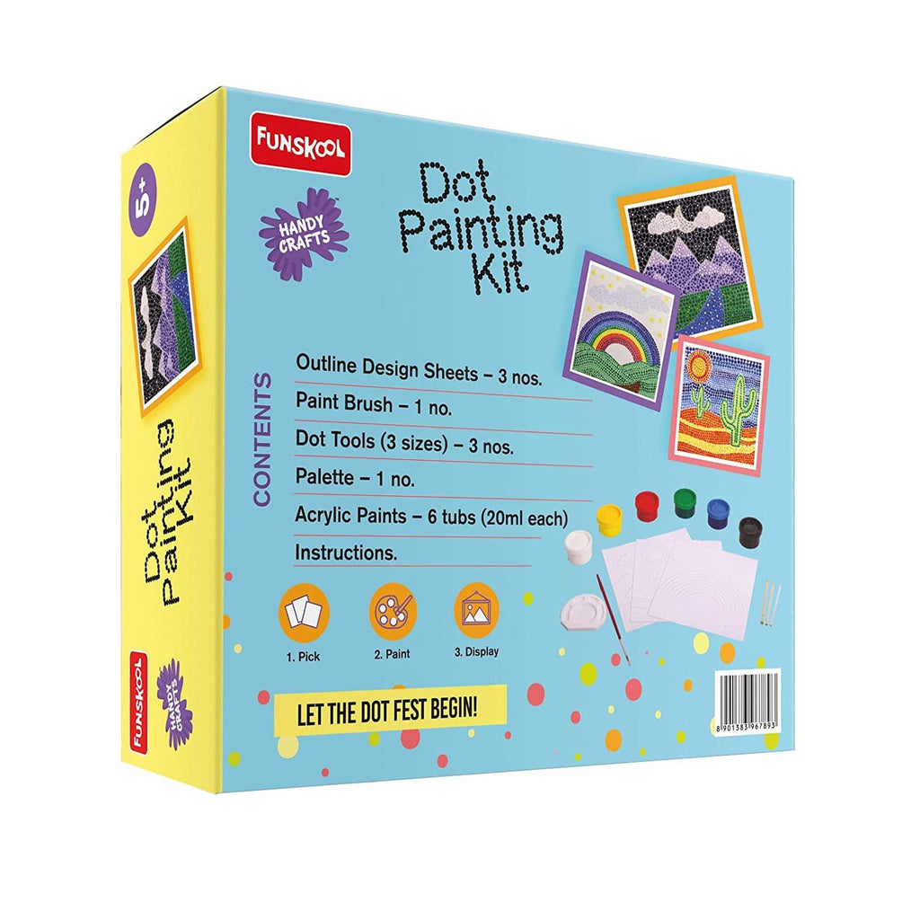 Funskool Handycrafts Dot Painting - Learn The Art of Painting with dots Activity Kit for Ages 5+