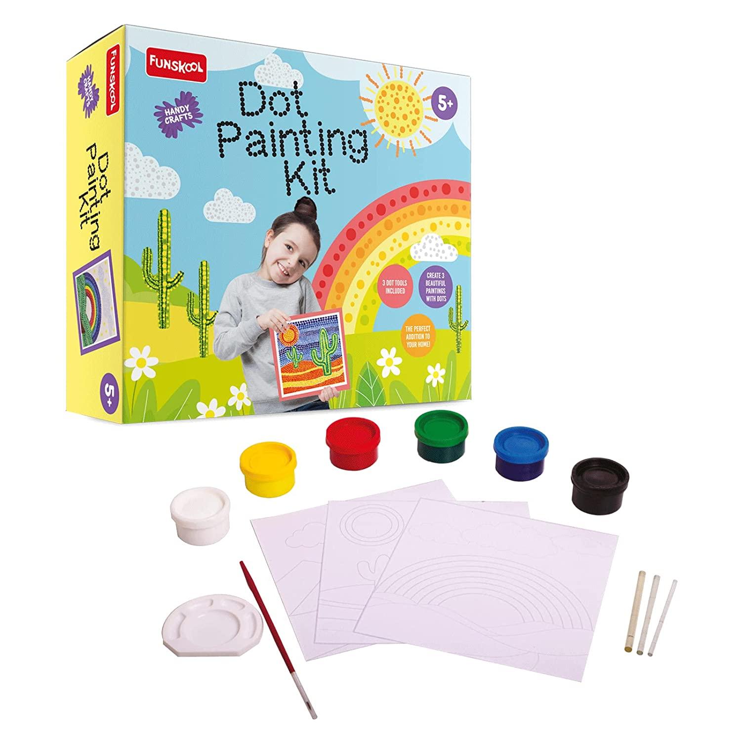 Funskool Handycrafts Dot Painting - Learn The Art of Painting with dots Activity Kit for Ages 5+