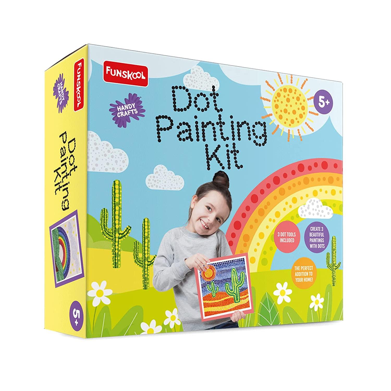 Funskool Handycrafts Dot Painting - Learn The Art of Painting with dots Activity Kit for Ages 5+